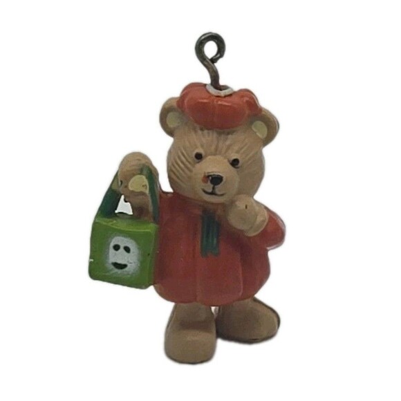Vintage Miniature Resin Teddy Bear Trick-Or-Treater Halloween Christmas Ornament - Picture 1 of 9